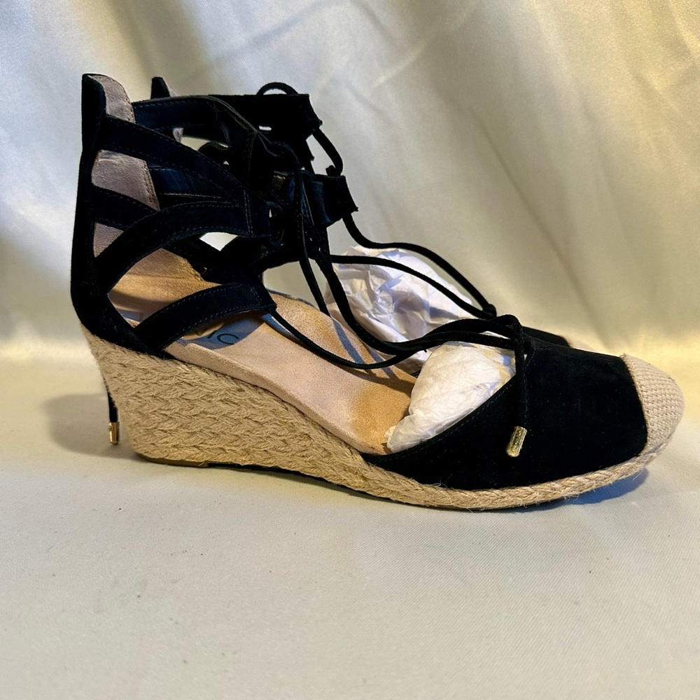 Vionic Black Leather Espadrilles Pumps Platform P… - image 5